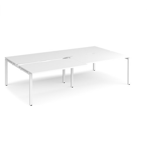 Adapt sliding top double back to back desks 2800mm x 1600mm - white frame White Top - STE2816-WH-WH