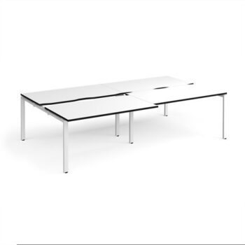 Adapt sliding top double back to back desks 2800mm x 1600mm - white frame White Top black edge - STE2816-WH-WK