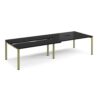 Adapt sliding top double back to back desks 3200mm x 1200mm - green frame black top - STE3212-GN-BK