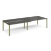 Adapt sliding top double back to back desks 3200mm x 1200mm - green frame storm grey top - STE3212-GN-OG