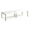 Adapt sliding top double back to back desks 3200mm x 1200mm - green frame White Top - STE3212-GN-WH