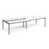 Adapt sliding top double back to back desks 3200mm x 1200mm - green frame White Top black edge - STE3212-GN-WK