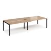 Adapt sliding top double back to back desks 3200mm x 1200mm - black frame Beech top - STE3212-K-B