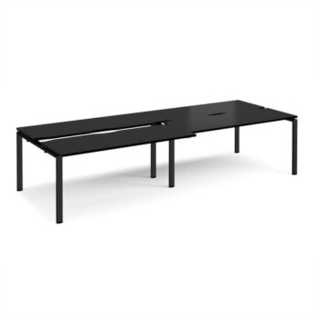 Adapt sliding top double back to back desks 3200mm x 1200mm - black frame black top - STE3212-K-BK