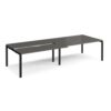 Adapt sliding top double back to back desks 3200mm x 1200mm - black frame storm grey top - STE3212-K-OG