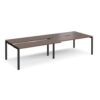 Adapt sliding top double back to back desks 3200mm x 1200mm - black frame Walnut top - STE3212-K-W