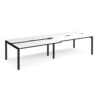 Adapt sliding top double back to back desks 3200mm x 1200mm - black frame White Top black edge - STE3212-K-WK