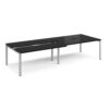 Adapt sliding top double back to back desks 3200mm x 1200mm - silver frame black top - STE3212-S-BK