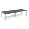 Adapt sliding top double back to back desks 3200mm x 1200mm - silver frame storm grey top - STE3212-S-OG