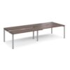 Adapt sliding top double back to back desks 3200mm x 1200mm - silver frame Walnut top - STE3212-S-W