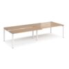 Adapt sliding top double back to back desks 3200mm x 1200mm - white frame Beech top - STE3212-WH-B