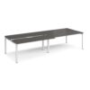 Adapt sliding top double back to back desks 3200mm x 1200mm - white frame storm grey top - STE3212-WH-OG