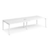 Adapt sliding top double back to back desks 3200mm x 1200mm - white frame White Top - STE3212-WH-WH