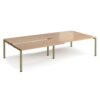 Adapt sliding top double back to back desks 3200mm x 1600mm - green frame Beech top - STE3216-GN-B