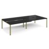 Adapt sliding top double back to back desks 3200mm x 1600mm - green frame black top - STE3216-GN-BK