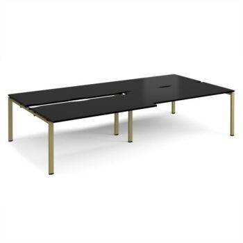 Adapt sliding top double back to back desks 3200mm x 1600mm - green frame black top - STE3216-GN-BK