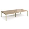 Adapt sliding top double back to back desks 3200mm x 1600mm - green frame Kendal Oak Top - STE3216-GN-KO