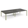 Adapt sliding top double back to back desks 3200mm x 1600mm - green frame storm grey top - STE3216-GN-OG