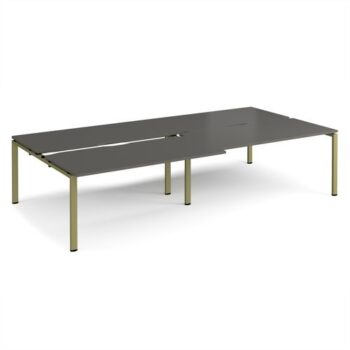 Adapt sliding top double back to back desks 3200mm x 1600mm - green frame storm grey top - STE3216-GN-OG
