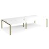 Adapt sliding top double back to back desks 3200mm x 1600mm - green frame White Top - STE3216-GN-WH