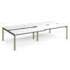 Adapt sliding top double back to back desks 3200mm x 1600mm - green frame White Top black edge - STE3216-GN-WK