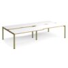 Adapt sliding top double back to back desks 3200mm x 1600mm - green frame White Top oak edge - STE3216-GN-WO