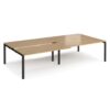 Adapt sliding top double back to back desks 3200mm x 1600mm - black frame Oak Top - STE3216-K-O