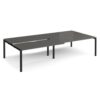 Adapt sliding top double back to back desks 3200mm x 1600mm - black frame storm grey top - STE3216-K-OG