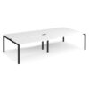 Adapt sliding top double back to back desks 3200mm x 1600mm - black frame White Top - STE3216-K-WH