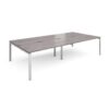 Adapt sliding top double back to back desks 3200mm x 1600mm - silver frame Grey Oak Top - STE3216-S-GO