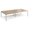 Adapt sliding top double back to back desks 3200mm x 1600mm - silver frame Kendal Oak Top - STE3216-S-KO