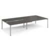 Adapt sliding top double back to back desks 3200mm x 1600mm - silver frame storm grey top - STE3216-S-OG