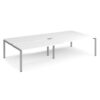 Adapt sliding top double back to back desks 3200mm x 1600mm - silver frame White Top - STE3216-S-WH