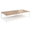 Adapt sliding top double back to back desks 3200mm x 1600mm - white frame Beech top - STE3216-WH-B