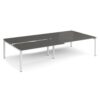 Adapt sliding top double back to back desks 3200mm x 1600mm - white frame storm grey top - STE3216-WH-OG