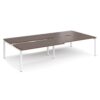 Adapt sliding top double back to back desks 3200mm x 1600mm - white frame Walnut top - STE3216-WH-W