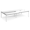 Adapt sliding top double back to back desks 3200mm x 1600mm - white frame White Top black edge - STE3216-WH-WK