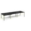 Adapt sliding top triple back to back desks 3600mm x 1200mm - green frame black top - STE3612-GN-BK