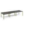 Adapt sliding top triple back to back desks 3600mm x 1200mm - green frame storm grey top - STE3612-GN-OG