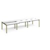 Adapt sliding top triple back to back desks 3600mm x 1200mm - green frame White Top black edge - STE3612-GN-WK