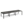 Adapt sliding top triple back to back desks 3600mm x 1200mm - black frame storm grey top - STE3612-K-OG