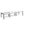 Adapt sliding top triple back to back desks 3600mm x 1200mm - black frame White Top black edge - STE3612-K-WK