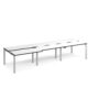 Adapt sliding top triple back to back desks 3600mm x 1200mm - silver frame White Top black edge - STE3612-S-WK