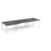 Adapt sliding top triple back to back desks 3600mm x 1200mm - white frame storm grey top - STE3612-WH-OG