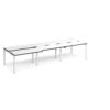 Adapt sliding top triple back to back desks 3600mm x 1200mm - white frame White Top black edge - STE3612-WH-WK