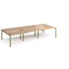 Adapt sliding top triple back to back desks 3600mm x 1600mm - green frame Beech top - STE3616-GN-B