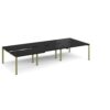 Adapt sliding top triple back to back desks 3600mm x 1600mm - green frame black top - STE3616-GN-BK