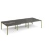 Adapt sliding top triple back to back desks 3600mm x 1600mm - green frame storm grey top - STE3616-GN-OG