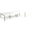 Adapt sliding top triple back to back desks 3600mm x 1600mm - green frame White Top - STE3616-GN-WH
