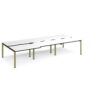 Adapt sliding top triple back to back desks 3600mm x 1600mm - green frame White Top black edge - STE3616-GN-WK